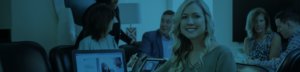 smiling woman benefits from client service