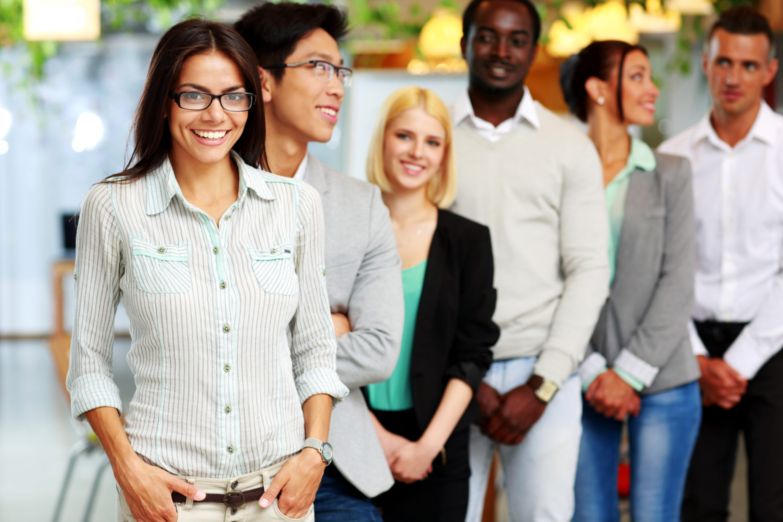 group of businesspeople Group of smiling young business people